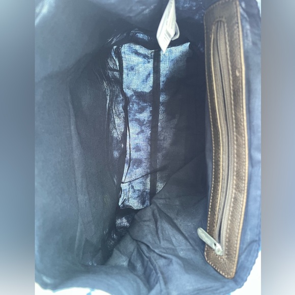 Thirty One Tie Dye Window Shopper Tote Sky Cotton Denim Blue - Picture 6 of 9